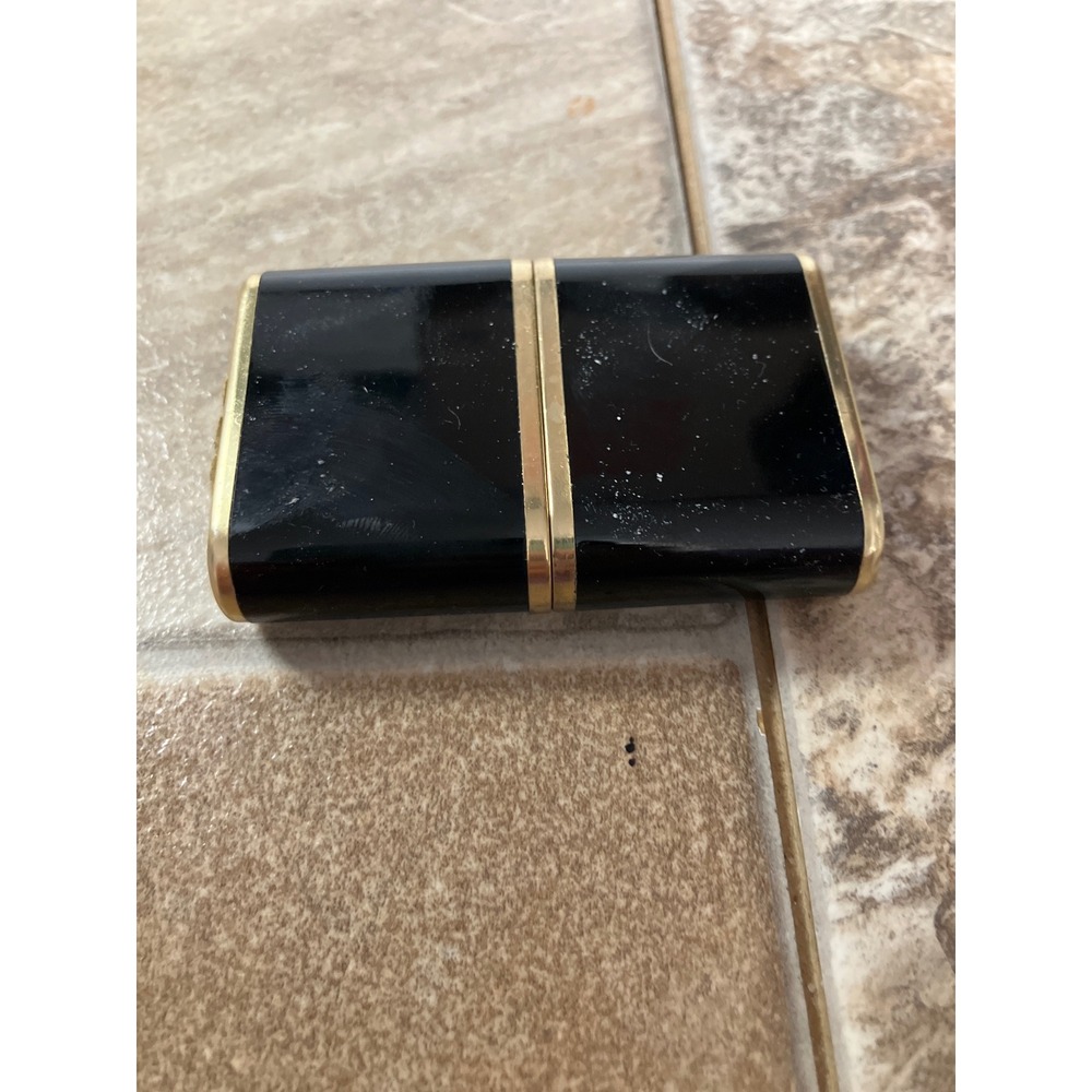 Linden Quartz Vintage Travel Alarm Clock Black Gold Sliding Digital Pocket Size
